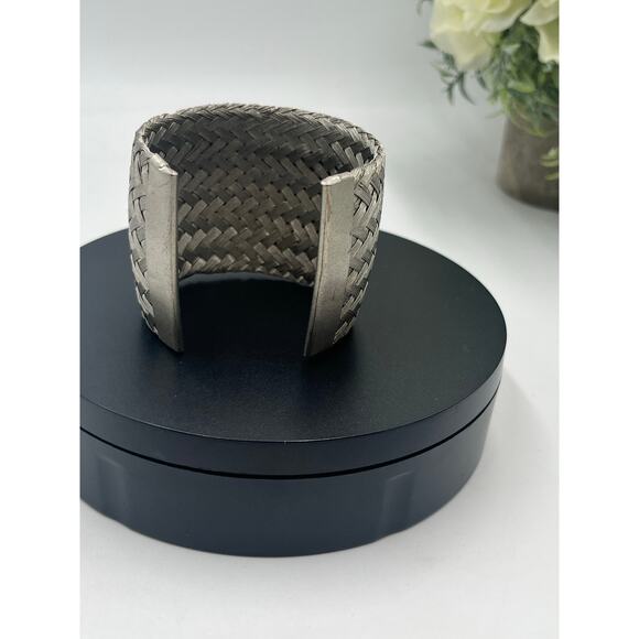Sarah Cavender Metalworks Wide Interwoven Silver Tone Metal Cuff
Bracelet - Picture 4 of 12
